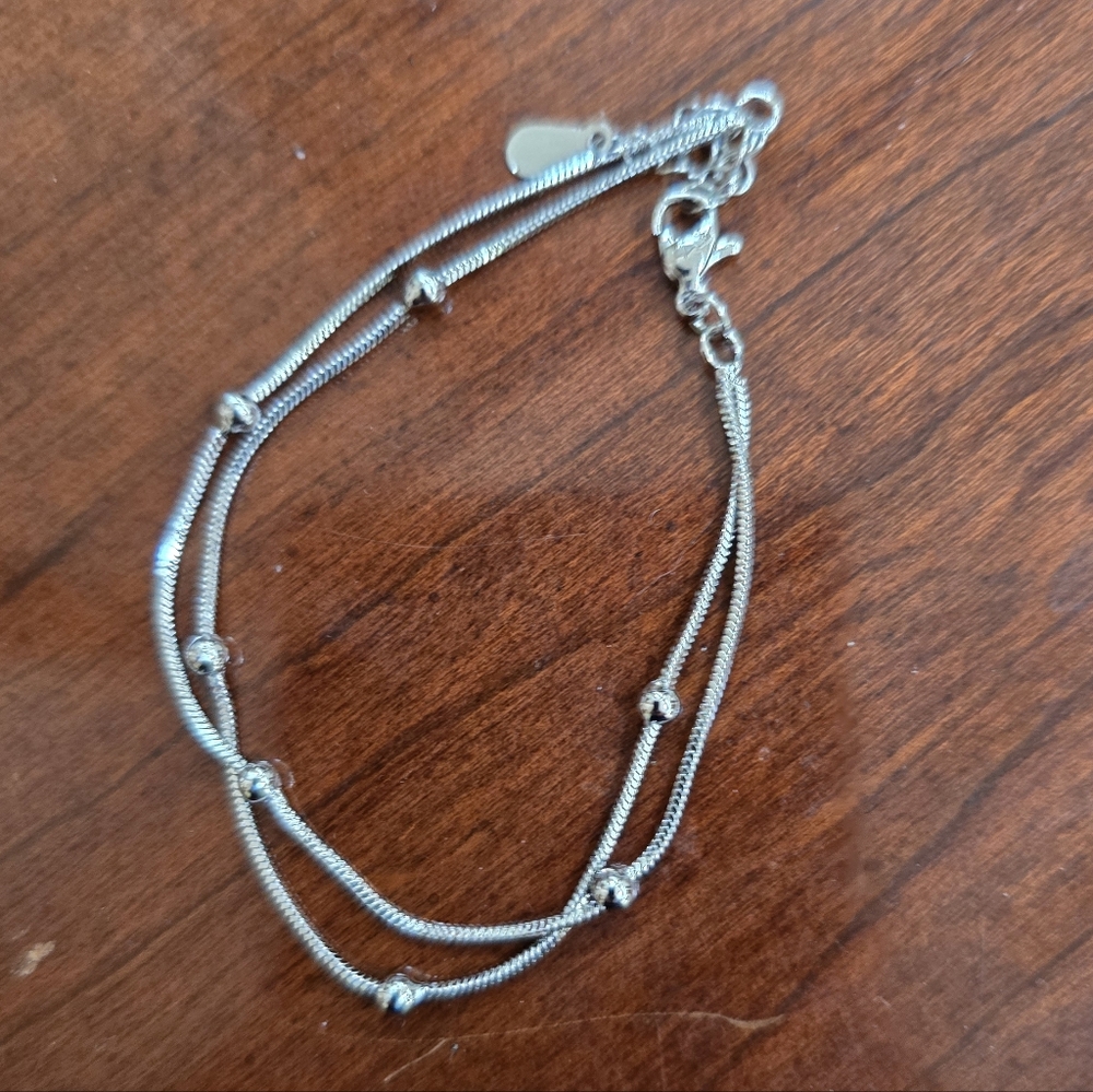 Sterling Silver Double-Strand Bracelet ...7.5 Inches